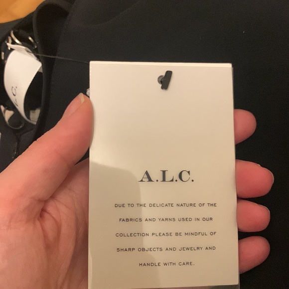 ALC black crepe dress, silver metal detail. Size 0. New with Tags. - Picture 5 of 5